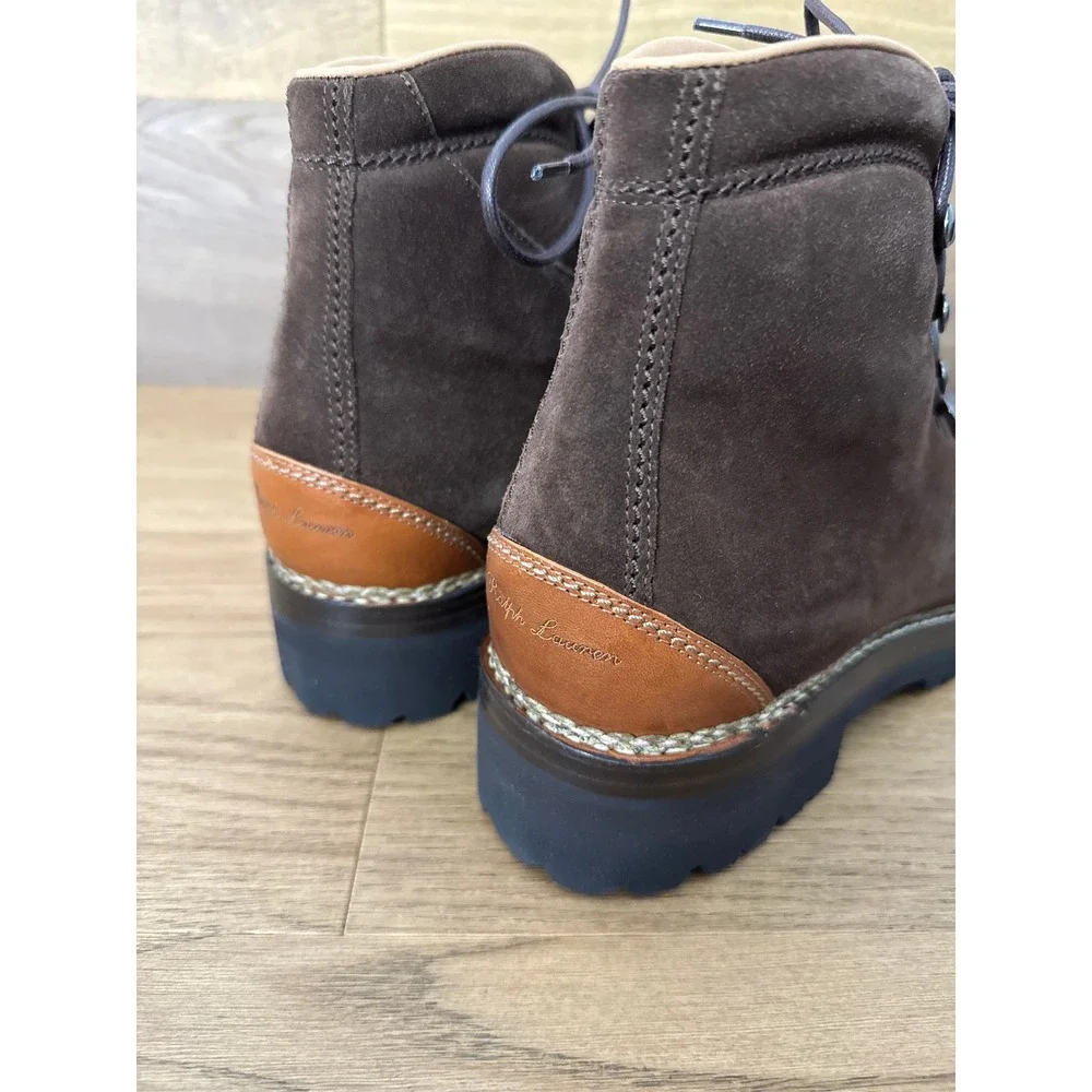 Ralph Lauren Darrow‎ Lug Brown Calf Suede Hiking Boots Mens 11.5 D Italy Vibram